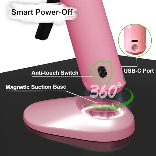 MONVICT Cordless Hot Glue Gun Kit, USB-C Rechargeable Mini Pink Glue Gun