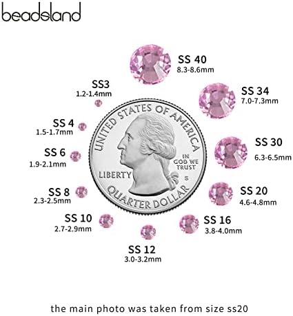 Beadsland Hotfix Rhinestones Bulk, 14400pcs Pink Hot Fix Rhinestones for Crafts Clothes DIY Decoration, Light Rose/Light Pink, SS10, 2.7-2.9mm
