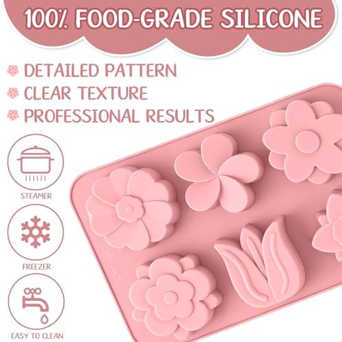 Domensi 64 Pcs Soap Making Mold Kit DIY Craft Set for Handmade Soap