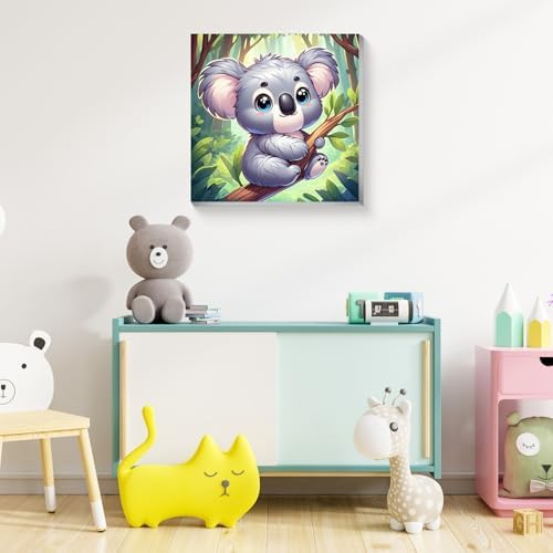 Reivworl Koala Paint by Numbers Kit for Kids with Frame 8×8 inch