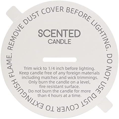 CandMak Candle Dust Covers, 160pcs Printed White Matte Candle Dust Lid with Pull Tab for Candle Making (3.375")