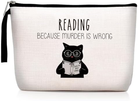 Reading Gifts, Gifts for Teacher Students Funny Gifts for Librarians, Book Lovers, Writers, Readers, Bookworm, Bookish, Women & Men Girls Teens Unique Humor Novelty Sarcasm Reading Makeup Bag