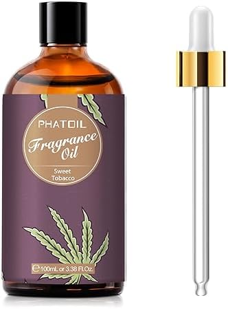PHATOIL Sweet Tobacco Fragrance Oil for Diffuser Aromatherapy 3.38FL.OZ | Long Lasting Scented Oils For Humidifier, Air Freshener, DIY Soap Candle, Scent Project Making, Aroma Oil for Home Freshening
