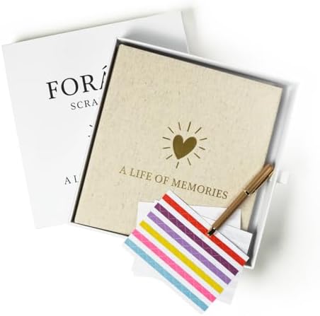 FORANG Scrapbook Album Kit 9x10 Inch – Linen Hardcover Photo Album with 60 White Pages, DIY Scrapbooking Supplies Included, Memory Book, Craft Journal, Aesthetic Photo Album (Luxury Gift Box)