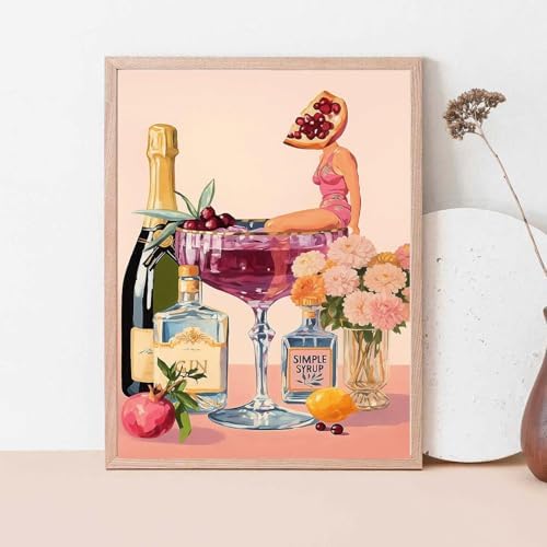Cocktail Diamond Art Kits for Adults, Diamond Painting Kits for Beginner