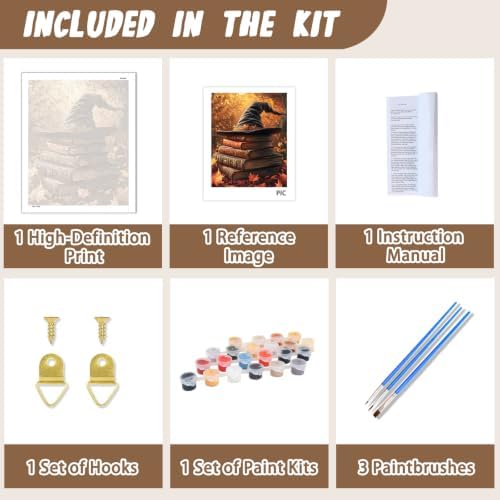 XTCIXAL Paint by Numbers Kit for Adults, Halloween, 16X20 Inch