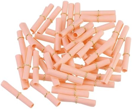 MECCANIXITY 5x5cm Mini Vintage Messages Papers Scrolls, 100Pcs Valentine Message Wish Paper Roll for Party Birthday, Rose Pink