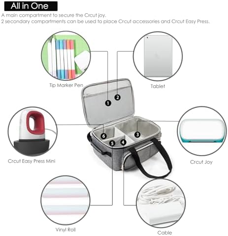 Carrying Case Compatible with Cricut Joy, Easy Press Mini, Carrying Bag with Pockets for CRI Cut Accessories, CRI Cut Case