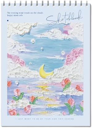 EOREA Blue Cover Cute Spiral Sketchbook 8x11.5 Drawing Pad