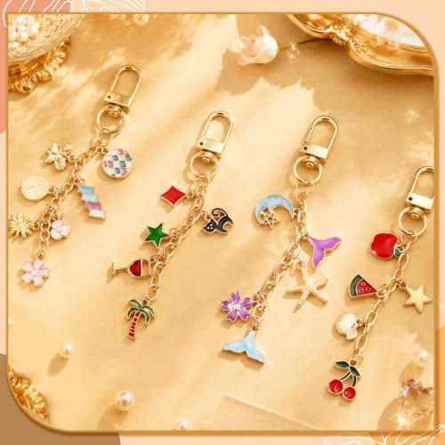 Wurosi 32 Sets Keychain Making Kit for Bag Charm with Package,Gold