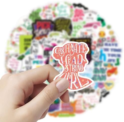 200PCS Holographic Inspirational Stickers, Positive Affirmation Sticker for Adults Kids Teachers Students, Glitter Motivational Stickers for Journals, Scrapbook, Water Bottle, Laptop