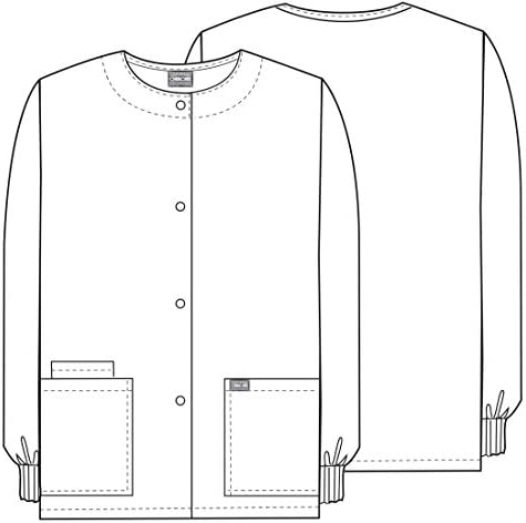 Cherokee WW Originals Scrubs Jacket for Women Snap Front 3 Pockets