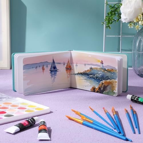 6 x 4in Watercolor Sketchbook Journal Square Watercolor Notebook Turquoise