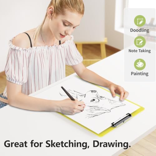 Extra Large Clipboard, 11 x 17 Yellow Plastic Drawing Board