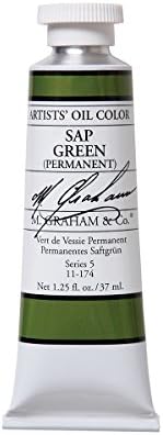 M. Graham Artist Oil Paint Sap Green, Permanent 1.25oz/37ml Tube