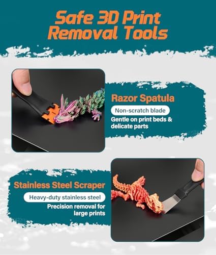 3D Printer Tools Kit with Storage Bag, 44PCS 3D Printing Accessories-Craft Knife, 5 Types of Files, Scrapers, Tweezers, Nozzle Cleaning, Finishing Tools, Cutting Mat & More, Starter Kit for Printing