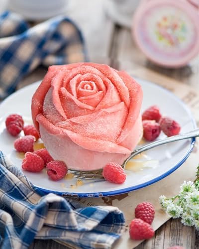 Rose Silicone Mold, Flowers Shape Silicone Molds Non-Stick 3D Baking Pan 6 Cavity Rose Molds For Chocolate Dessert Cheesecake Jelly Fondant Candy Cupcake Soap