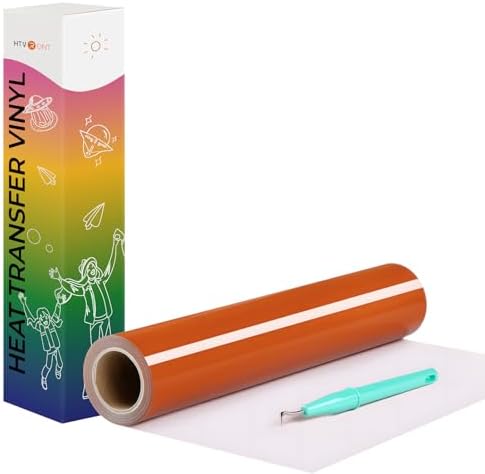 HTVRONT Heat Transfer Vinyl Texas Orange HTV Rolls, 12" x 20ft