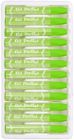 PATIKIL Yellow Green Oil Pastels, 48Pcs Soft Oil Crayons Pastels Stick Vibrant and Creamy Art Supplies Bulk for Artists Beginners Art Painting Drawing Blending Graffiti Gallery