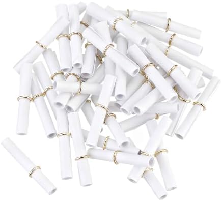 MECCANIXITY 5x5cm Mini Vintage Messages Papers Scrolls, 100Pcs Valentine Message Wish Paper Roll for Party Birthday, White