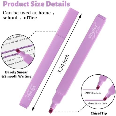 Vitoler Bible Highlighters,Cute Bible Accessories,Chisel Tip 8pcs | No Bleed, Assorted Colors Bible Study for Journaling Planner Notes School Supplie