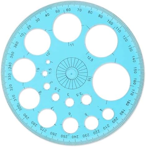 Circle Template for Drawing, Plastic Circle Stencil Geometric Circle Ruler for Drafting, Large and Small Circle Drawing Tool for School Office Supplies