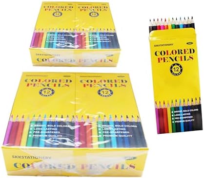 SKKSTATIONERY Colored Pencils, 288Pcs, 12 Colors | Pre-sharpened, Back to school, 12pcs/box, Total 288Pcs Color pencil set