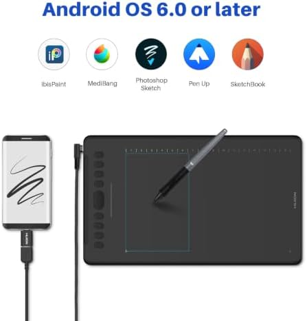 HUION Inspiroy H1161 Graphics Drawing Tablet with Touch Strip, 11x6.87 Inch