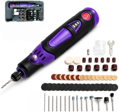 Cordless Rotary Tool Kit, 3.6V Mini Rotary Tool with 82 Accessories, 3 Variable Speed Rechargeable Engraving Pen for Wood, Glass, Metal, Electric Grinder for DIY Crafts, Sanding, Polishing