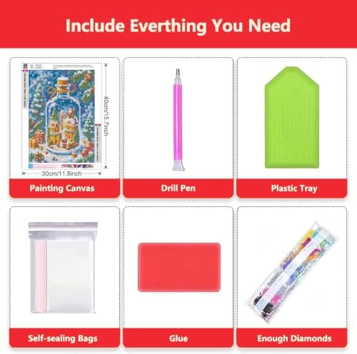 Axquilon Christmas Diamond Art Kits for Adults 12x16 inch