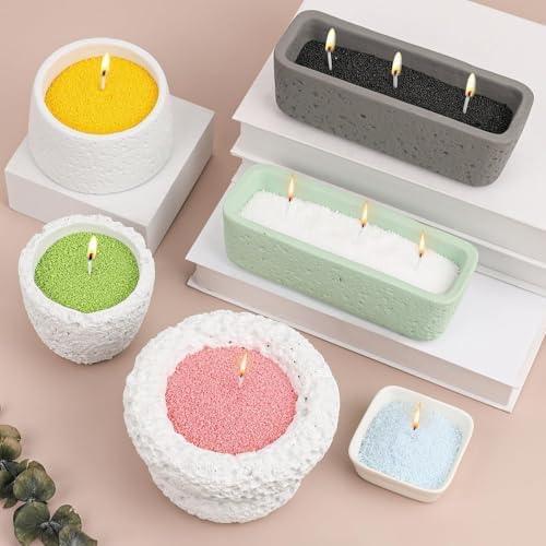Snow Pearled Candles Sand-Refillable Sand Wax, DIY Candle Beads and Wicks, for Home Decor, Parties, Events-250g/9oz(Red)