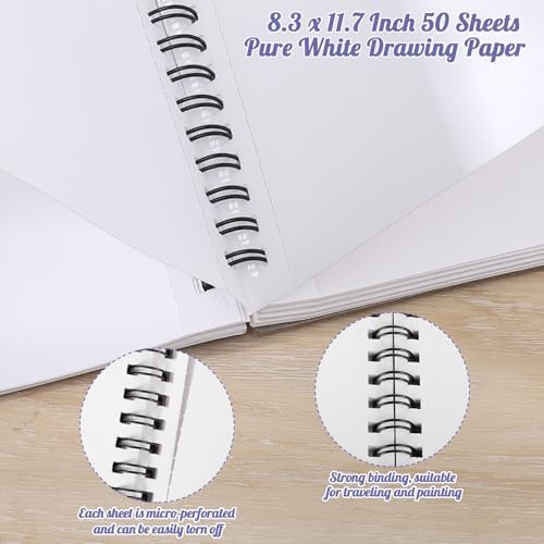 8.3×11.7In Marker Paper Pad, 50 Sheets Bleed-Resistant Paper, Spiral Bound