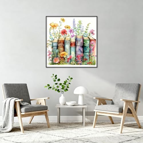 Amaieuin Book Paint by Numbers for Adults Beginners,Paint by Numbers Frame with Easel,DIY Number Painting for Adults for Home Wall Art Decor 10x10in