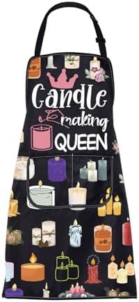 FUSTMW Candle Making Apron Candle Making Queen Gifts for Candle Makers DIY Kitchen Baking Chef Grill Apron with Pockets