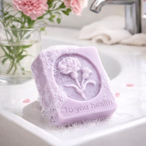 2 Pack Mother's Day Mold Carnation Flower Soap Molds Flowers Silicone Soap Mold Carnation Mold Carnation Silicone Molds Square Handmade Soap Mould for Wax Soap Candle Lotion Bath Bombs Cake Chocolate