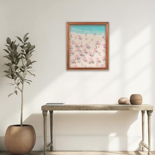 RLTXBUK Coastal Beach Diamond Art Kits, Pastel Pink Summer Ocean Seaside Landscape Gem Diamond Painting Art Kits for Kids Adults Beginners, Coastal Granddaughter Room Decor, 9.8x11.8 Inch