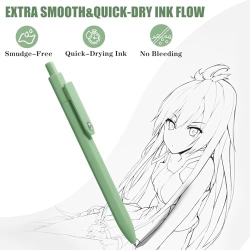 Vitoler Pens, 8 Pack 0.5mm Fine Point Cute Gel Pens with Fidget Quick Dry