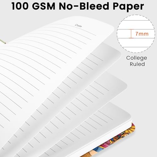 Lined Spiral Journal Notebook, A5 College Ruled Notebook for Note-Taking