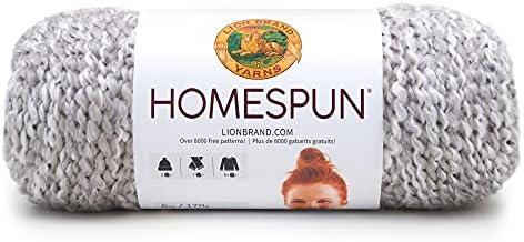 Lion Brand Yarn Homespun Yarn, Soft Bulky Yarn for Knitting, Crocheting, and Crafting, 1 Pack, Clouds
