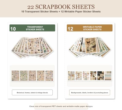 ZAYALI Vintage Scrapbook Stickers with Alphabet Letter Stickers, 38 Sheets Junk Journal Supplies for Scrapbooking, Planner, Bullet Journal, Collage, DIY Crafts