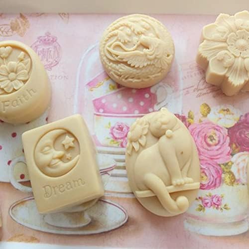 Silicone Soap Molds Kit l Soap Making Supplies l Moldes de Silicona para Resina l Candle Making Silicone Molds (Round 15130-7)