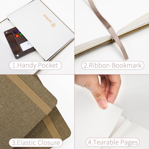 Vienrose Watercolor Sketchbook Journal 5.5x5.5 Inch 24 Sheets Brown