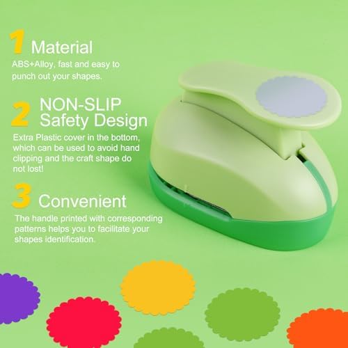 UCEC Scalloped Circle Punch 2"(5 cm) Diameter for Paper Crafts Scrapbooking