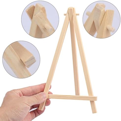 Yiksonyo 48 Pack 8 Inch Wooden Easel, Tabletop Wood Easels, Small Wooden Easel for Painting, Art, and Crafts