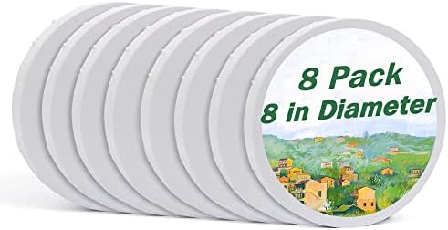 8 Pack Round 8 Inch Painting Canvas Panels