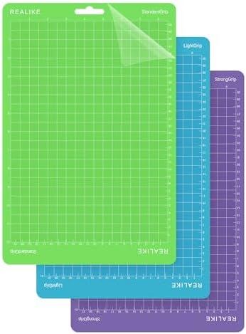 REALIKE 8.5”x12” Cutting Mat Compatible with Cricut Joy Xtra (StandardGrip, LightGrip, StrongGrip 3 Mats), Variety Adhesive Cutting mats for Joy Xtra Accessories