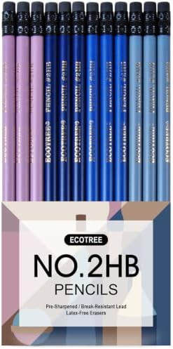 ECOTREE Pre-Sharpened #2 HB Pencils, Back to School Supplies, 12 Count