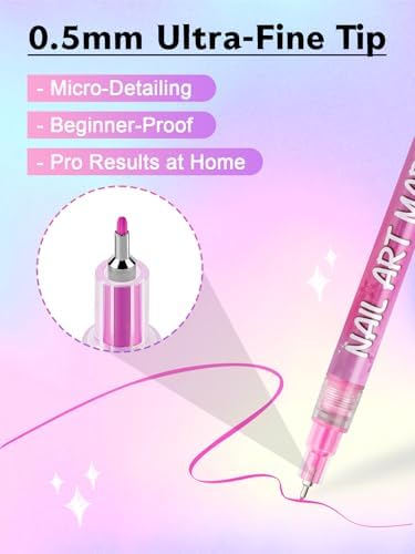 12 Color Nail Art Markers Set, Kalolary Nail Polish Pens Nail Point