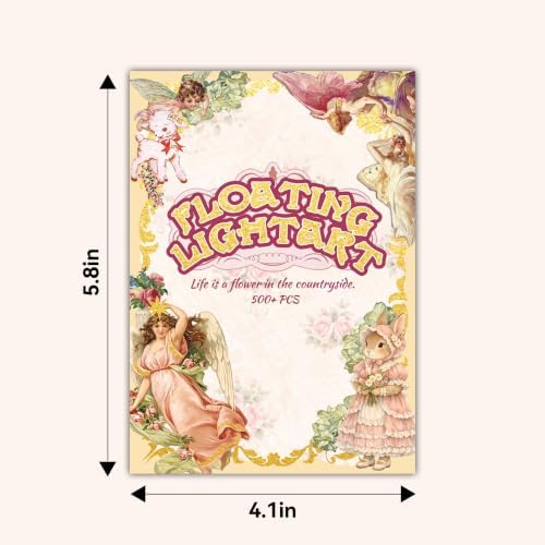 Cottagecore Vintage Floral Sticker Book 30 Sheets 500pcs Scrapbook Ephemera