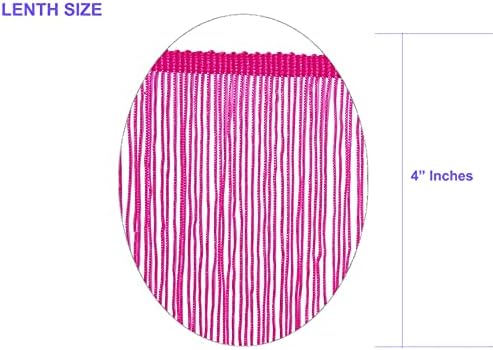 10 Yards of 4" Long Chainette Fringe Thread Yarn Tassel Trim Braid Fringe for Crafts Sewing and Decor-Dark Pink